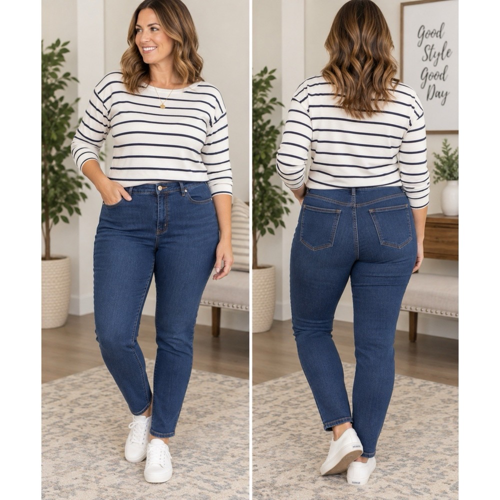 ELOQUII Denim Size 20 Dark Wash Skinny Jeans Stretch Plus Size